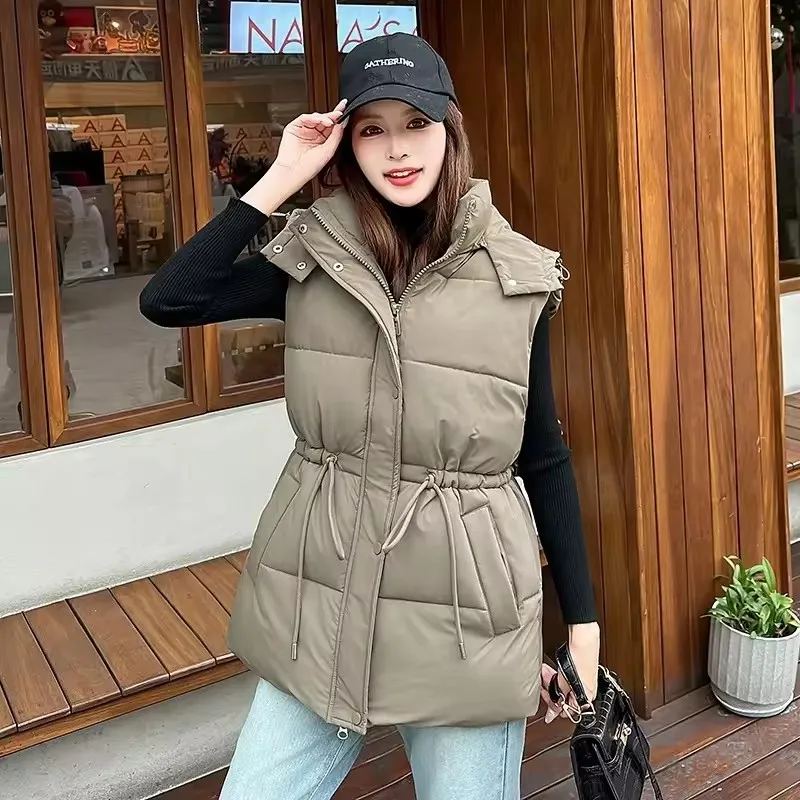 Winter Sleeveless Jacket Women Detachable Hooded Down Cotton Vest 2025 New Puffer Waistcoat Ultra Light Winderproof Outwear
Winter Sleeveless Jacket Women Detachable Hooded Down Cotton Vest 2025 New Puffer Waistcoat Ultra Light Winderproof Outwear