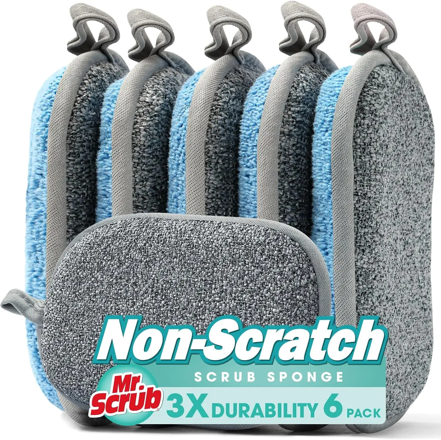 6 Pack Kitchen Sponges, Non-Scratch Scrubbers for Dishes & Non-Stick Cookware, Soft Microfiber Side, Long-Lasting
6 Pack Kitchen Sponges, Non-Scratch Scrubbers for Dishes & Non-Stick Cookware, Soft Microfiber Side, Long-Lasting