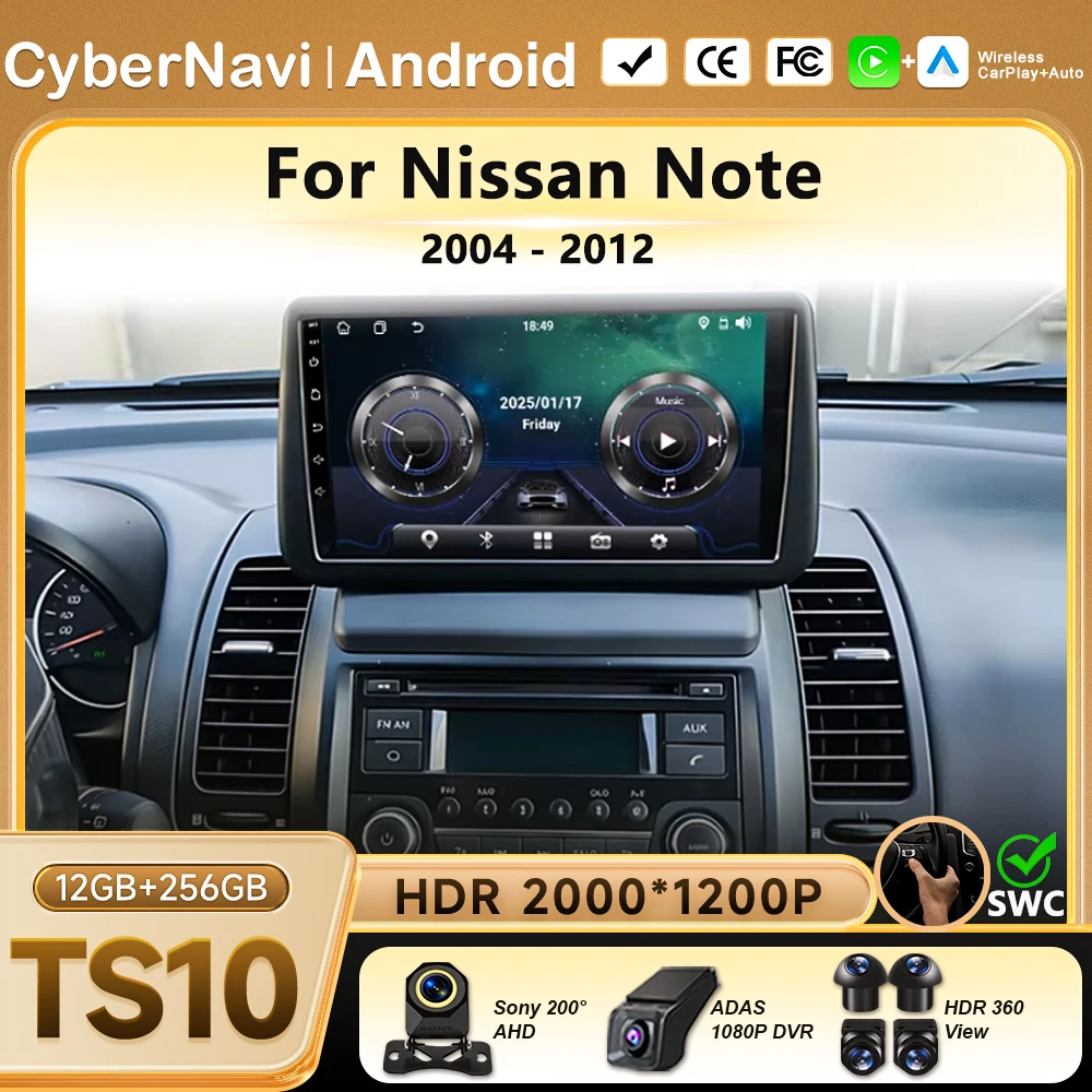 Car Radio For Nissan Note 2004 2005 2006 2007 2008 - 2012 Android 16 Auto Carplay Multimedia Player GPS Navigation DSP BT Stereo
Car Radio For Nissan Note 2004 2005 2006 2007 2008 - 2012 Android 16 Auto Carplay Multimedia Player GPS Navigation DSP BT Stereo