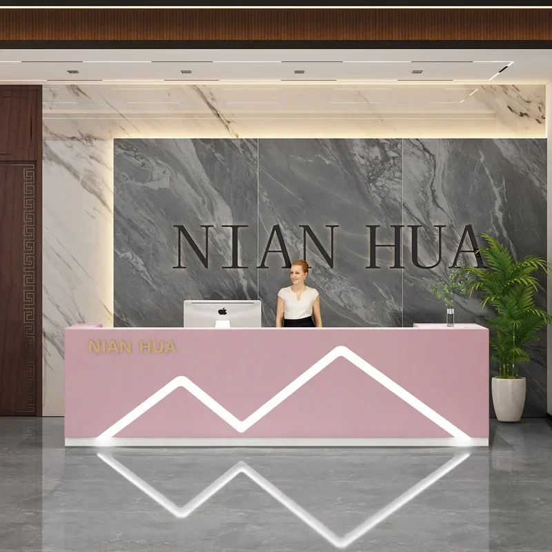 Pink LED Reception Desk Cashier Restaurants Hotel Kindergarten Pet Shop Front Desk Beauty Salon Office Desk For Sale
Pink LED Reception Desk Cashier Restaurants Hotel Kindergarten Pet Shop Front Desk Beauty Salon Office Desk For Sale