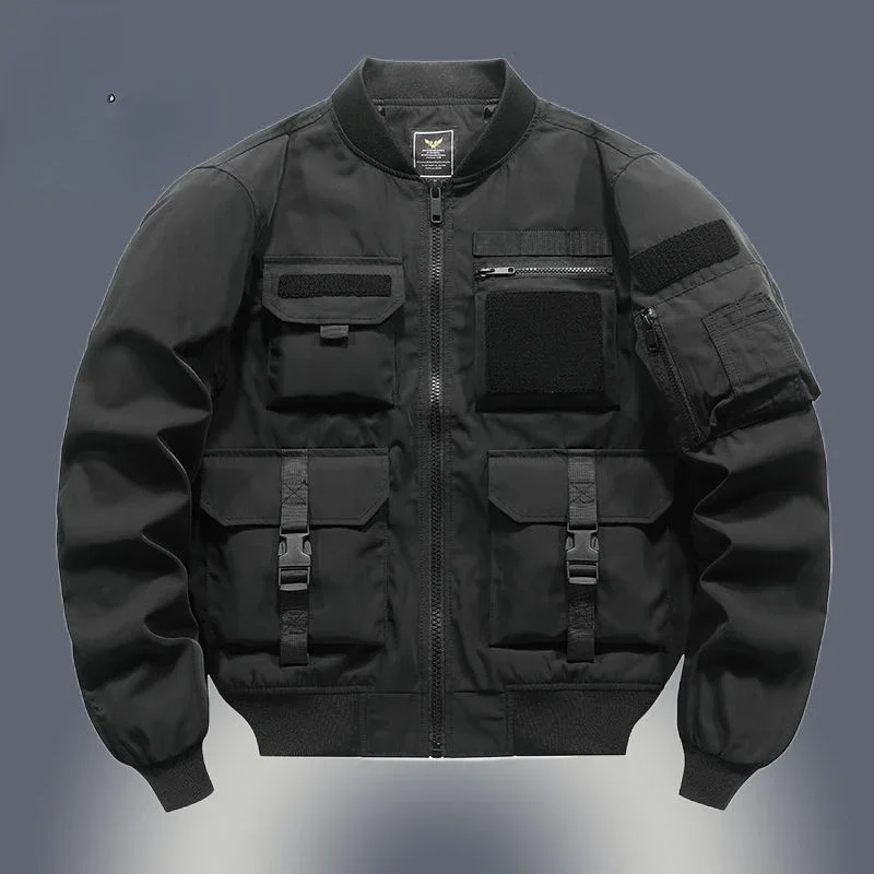 Aviator Jacket Men Bomber Jacket American Vintage Military Coats Multi-pocket Cargo Outerwear Motorcycle Jackets Spring Autumn 
Aviator Jacket Men Bomber Jacket American Vintage Military Coats Multi-pocket Cargo Outerwear Motorcycle Jackets Spring Autumn