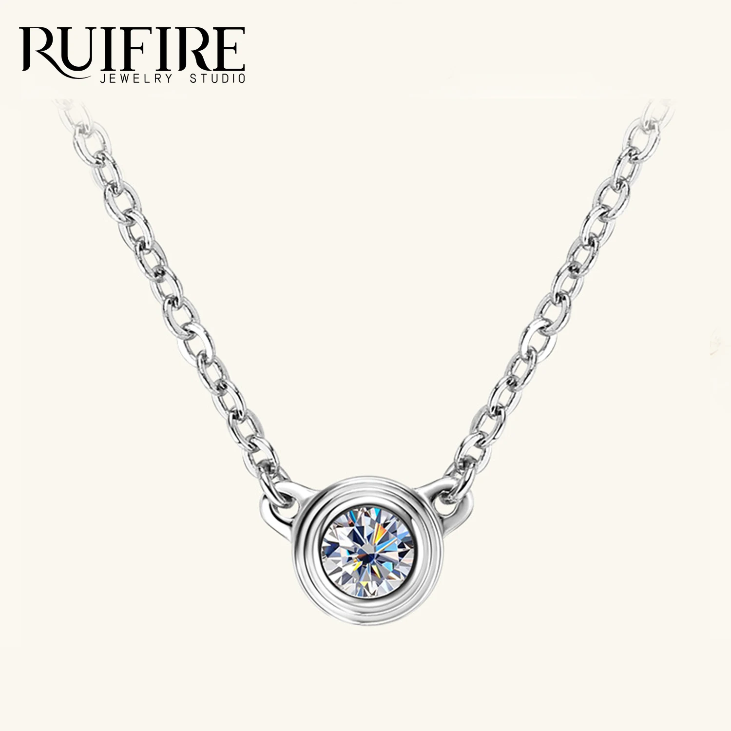 RUIFIRE 0.1ct D Color Moissanite Round Brilliant Cutting White Gold Plated S925 Sterling Silver Necklaces Clavicle Chain Jewelry
RUIFIRE 0.1ct D Color Moissanite Round Brilliant Cutting White Gold Plated S925 Sterling Silver Necklaces Clavicle Chain Jewelry