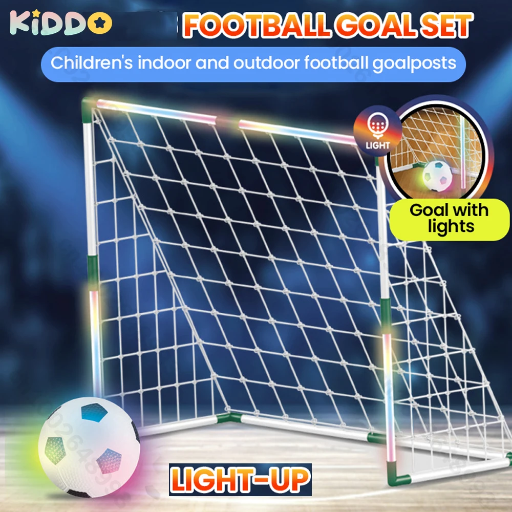 Outdoor Children Football Soccer Goal Post Net Light Set Kids Sport Toy Indoor Soccer Goal Post Kit Sports Interactive Toys Gift
Outdoor Children Football Soccer Goal Post Net Light Set Kids Sport Toy Indoor Soccer Goal Post Kit Sports Interactive Toys Gift