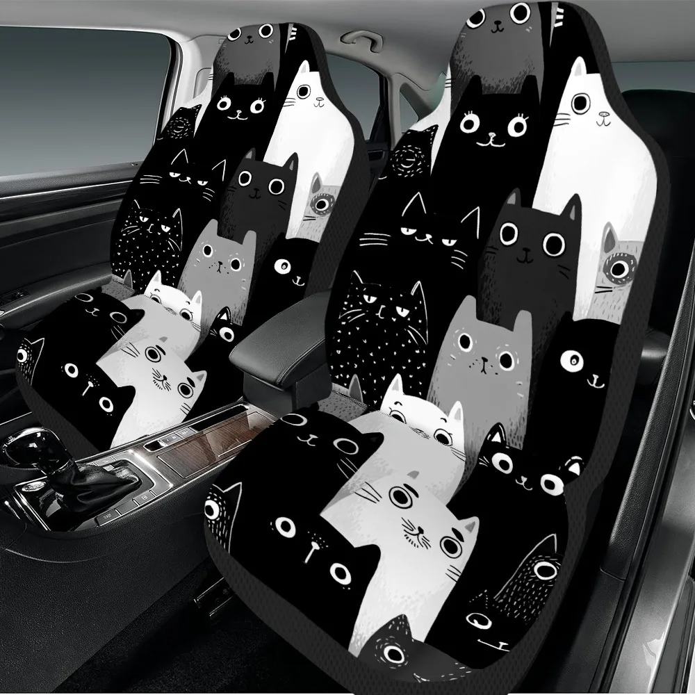 Комплект из 2 универсальных чехлов для автомобильных сидений с изображением монохромных кошачьих мордочек, подходящий для большинства автомобилей – обеспечивает превосходный комфорт, долговечность.
Комплект из 2 универсальных чехлов для автомобильных сидений с изображением монохромных кошачьих мордочек, подходящий для большинства автомобилей – обеспечивает превосходный комфорт, долговечность.