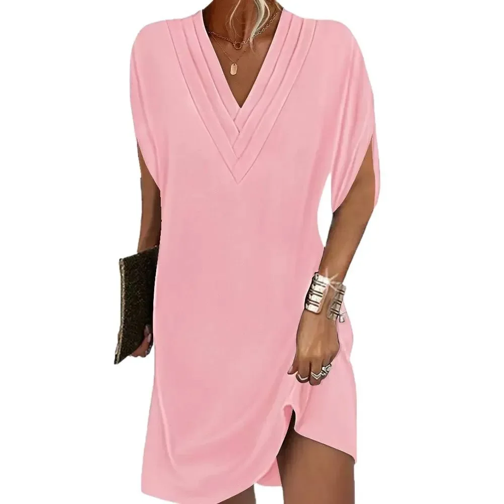 New Women's Spring and Summer V-Neck Pleated Bat Sleeve Dress Cross-border 2025 Europe and America
New Women's Spring and Summer V-Neck Pleated Bat Sleeve Dress Cross-border 2025 Europe and America