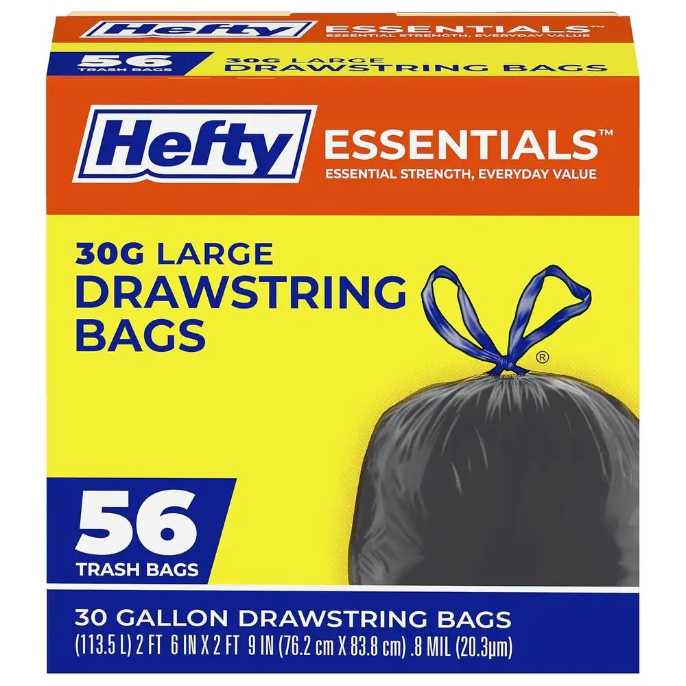 30 Gallon Capacity, 56 Pack, Heavy-Duty Black Trash Bags for Home, Office, and Events
30 Gallon Capacity, 56 Pack, Heavy-Duty Black Trash Bags for Home, Office, and Events