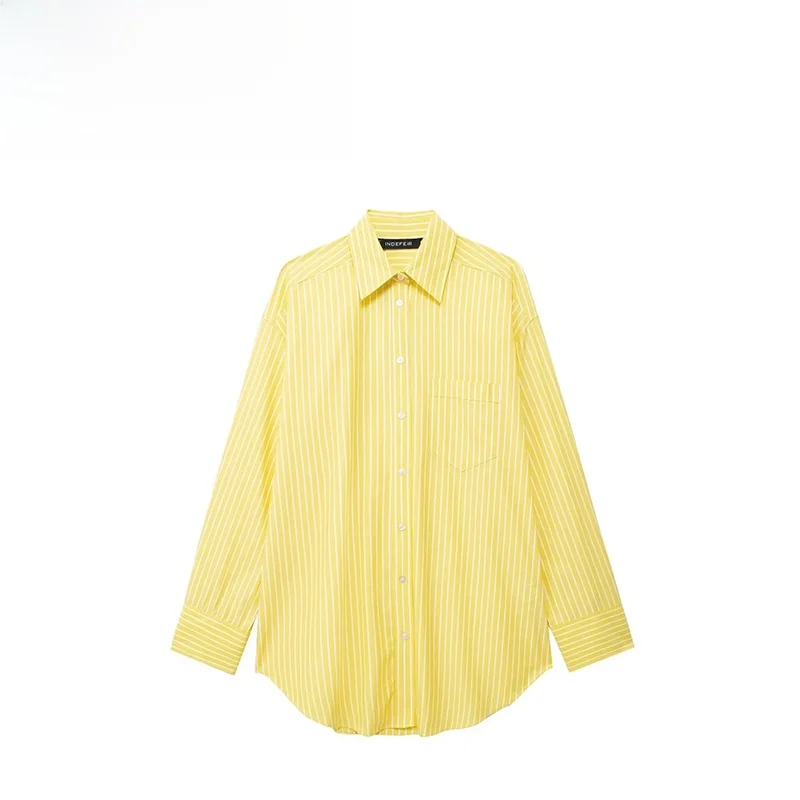 ZAR Summer New Loose Casual Long Sve Striped irt Women's Street Sle Polyester Fiber Regular Length Busin irt
ZAR Summer New Loose Casual Long Sve Striped irt Women's Street Sle Polyester Fiber Regular Length Busin irt