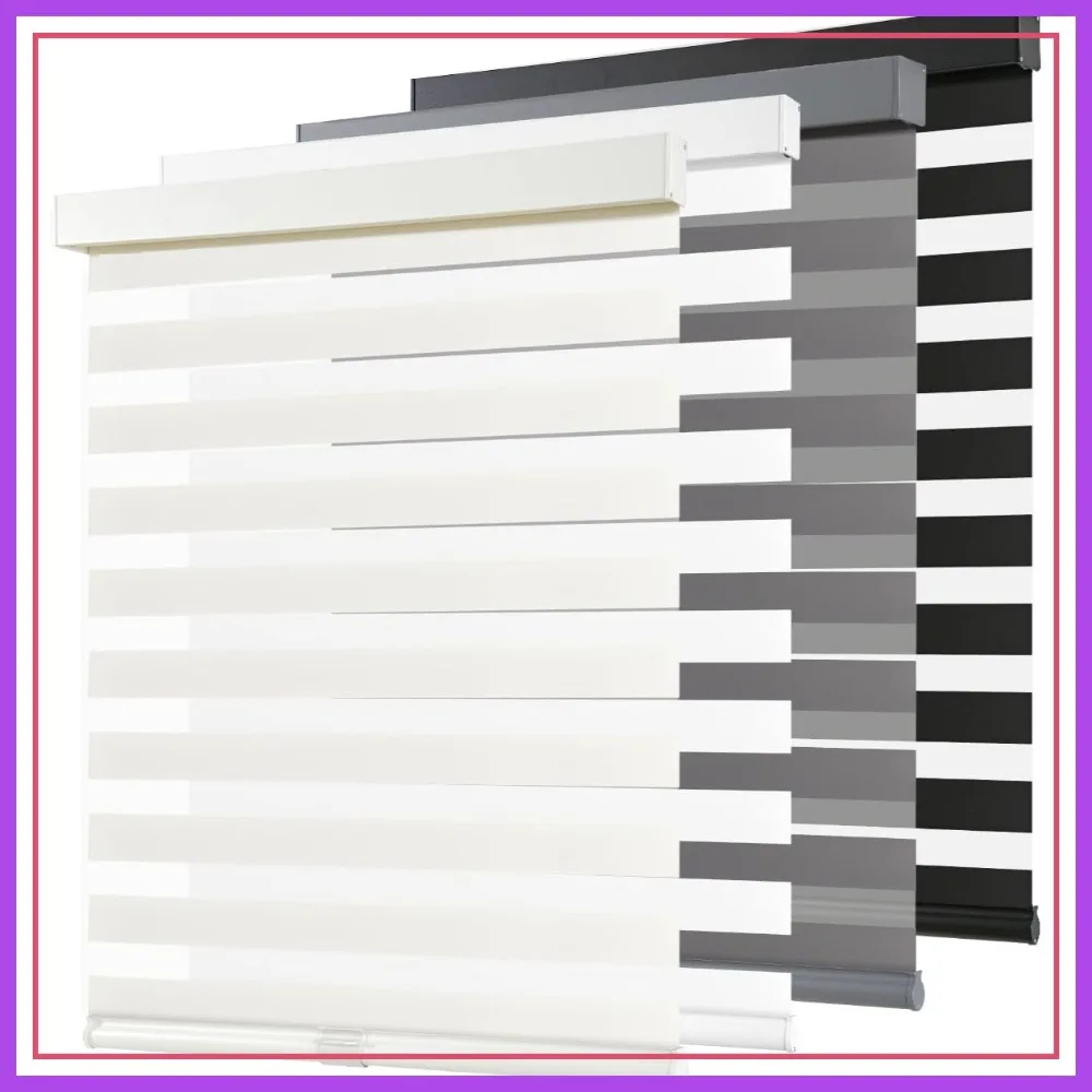 Cordless Zebra Blinds for Windows, Dual Layer Light Filtering Roller Shades, Free-Stop, Easy Install, 34"x72", Beige
Cordless Zebra Blinds for Windows, Dual Layer Light Filtering Roller Shades, Free-Stop, Easy Install, 34"x72", Beige
