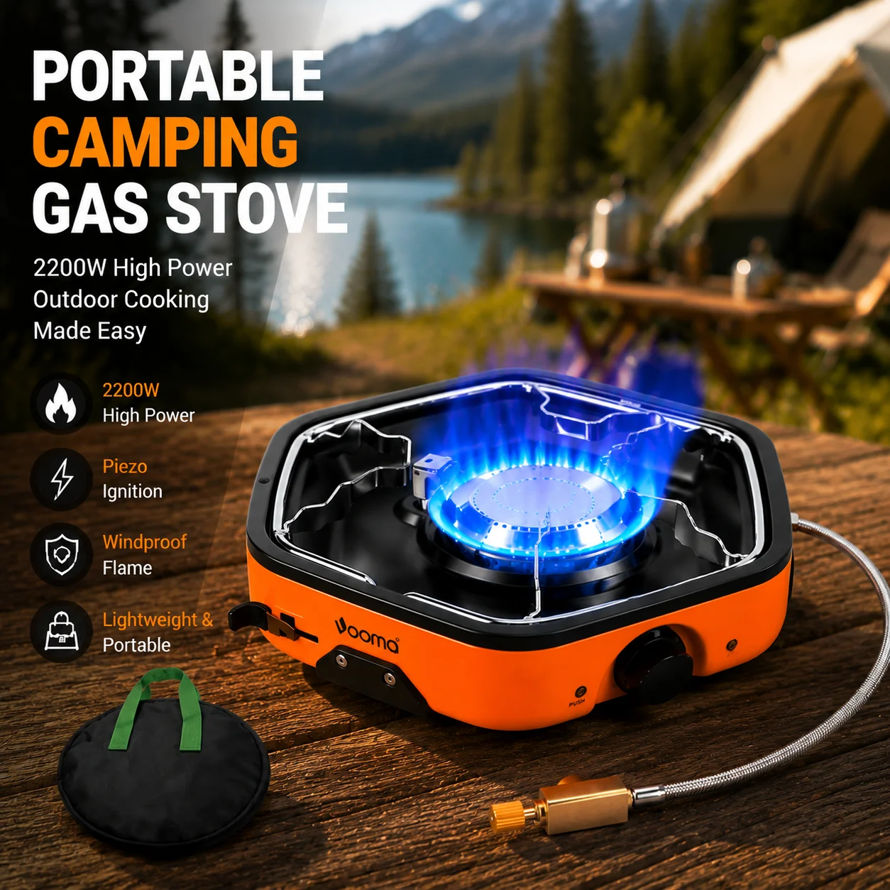 Portable Outdoor Gas Stove 2200W High Power Camping Burner Lightweight Detachable Anti-slip Stand Travel Picnic Cooking
Portable Outdoor Gas Stove 2200W High Power Camping Burner Lightweight Detachable Anti-slip Stand Travel Picnic Cooking