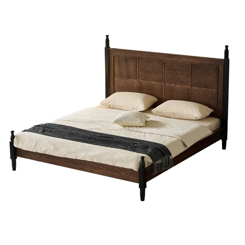 North American black walnut French retro solid wood bed modern simple cherry wood medium antique bedroom double bed
North American black walnut French retro solid wood bed modern simple cherry wood medium antique bedroom double bed