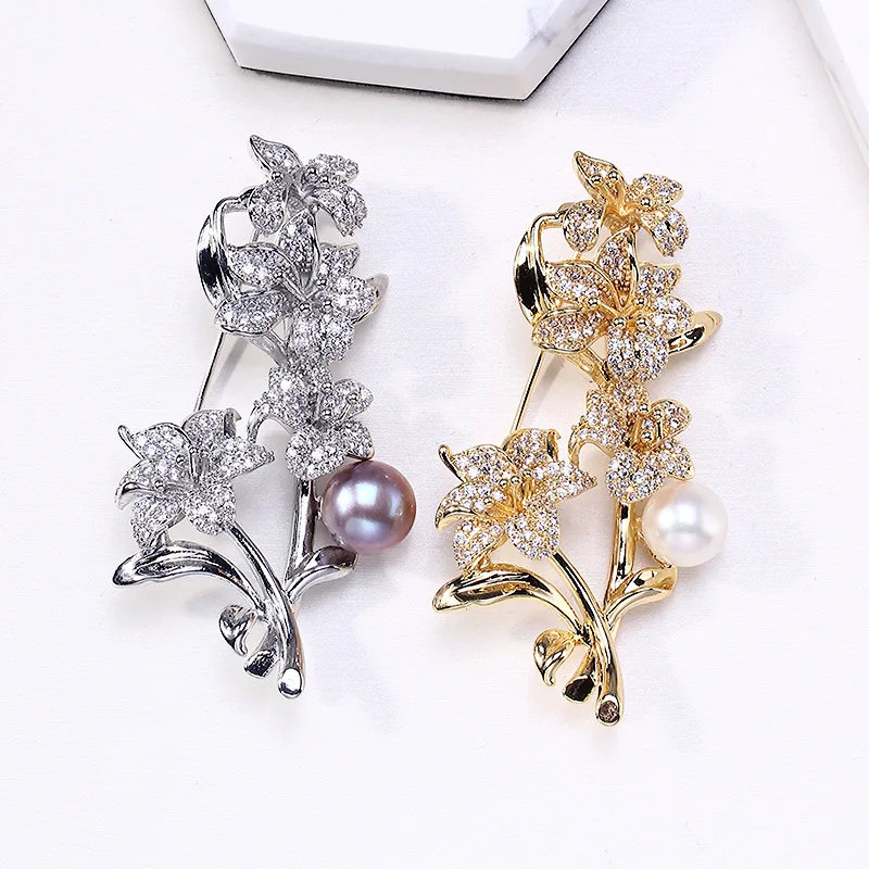 DIY Copper Gold Plated Zircon Pearl Brooch Blank Base, Corsage Pin Findings, Trendy Women's Jewelry Making Accessories
DIY Copper Gold Plated Zircon Pearl Brooch Blank Base, Corsage Pin Findings, Trendy Women's Jewelry Making Accessories