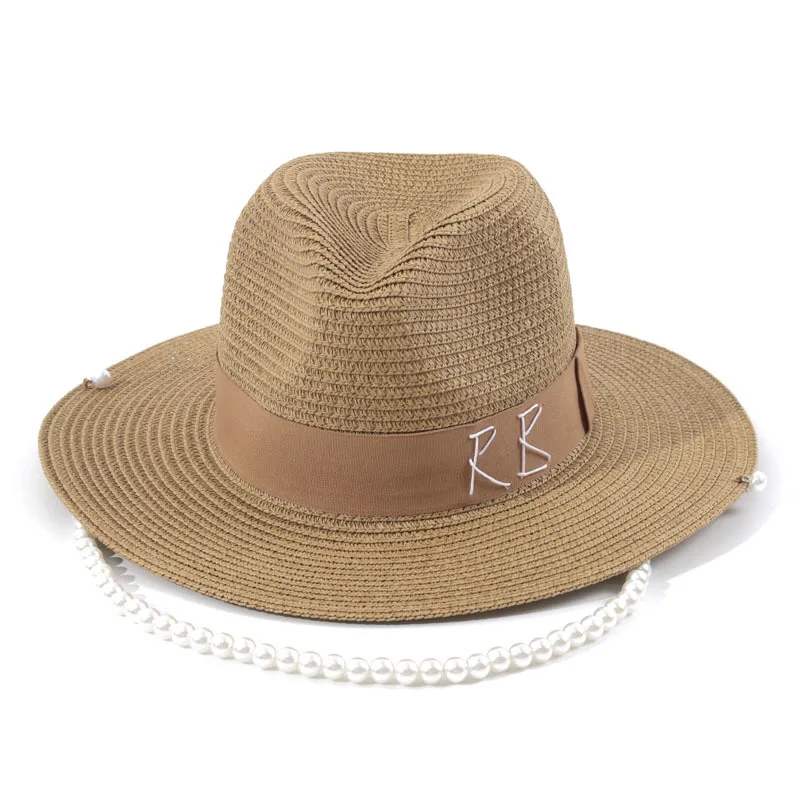 Summer Handmade RB Beach Straw Hat Pearl Necklace Design Vacation Sun Protection Beach Hat Women Elegant Outdoor Breathable
Summer Handmade RB Beach Straw Hat Pearl Necklace Design Vacation Sun Protection Beach Hat Women Elegant Outdoor Breathable