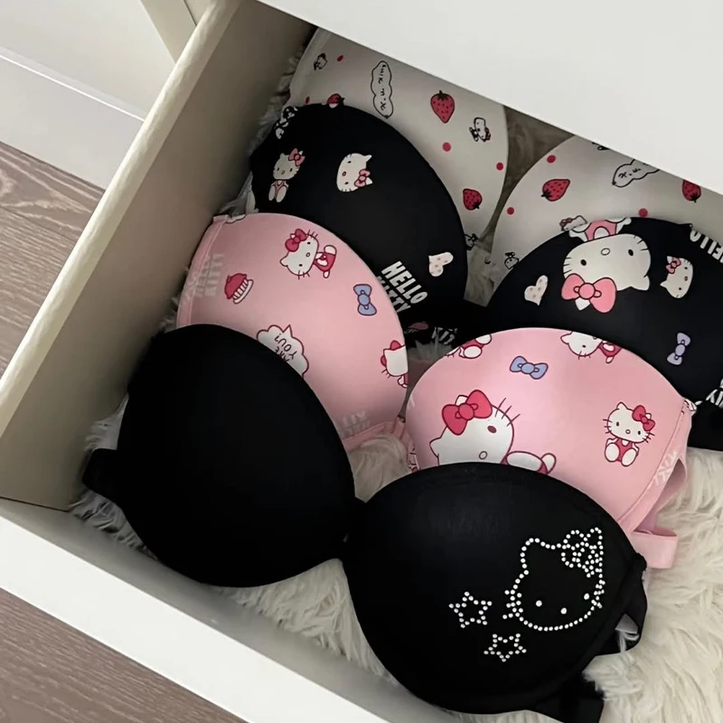 Kawaii Sanrio Hello Kitty Women Bra Panty Set Cartoon Sexy Girls Breathable Cute Underwear Sexy Cotton Panties Soft Brassiere
Kawaii Sanrio Hello Kitty Women Bra Panty Set Cartoon Sexy Girls Breathable Cute Underwear Sexy Cotton Panties Soft Brassiere