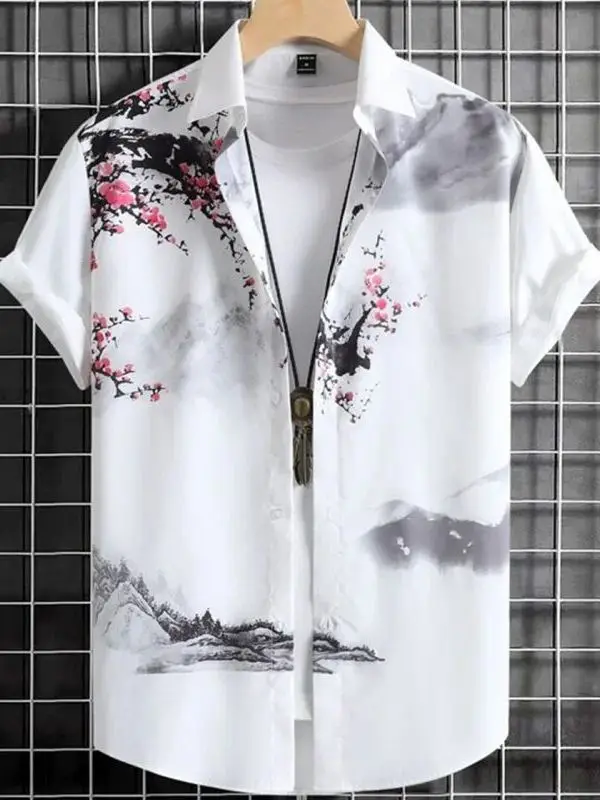 Large Size Men's Casual Short Sleeve Shirt Water-Media Print Fashionable Urban Style Polyester Fabric Iron-Free Standard Fit
Large Size Men's Casual Short Sleeve Shirt Water-Media Print Fashionable Urban Style Polyester Fabric Iron-Free Standard Fit