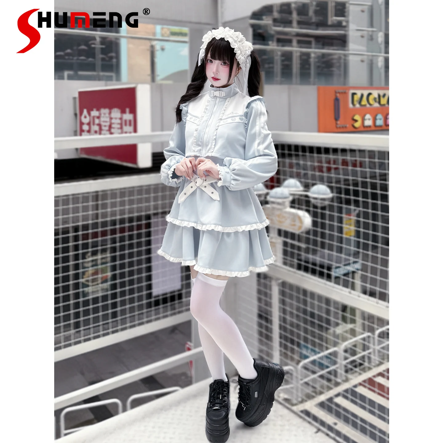 Original Japanese Mines Style Mass-Produced Subculture Aqua Dress Stand Collar Long Sleeve Loose Casual Short Dress Women Autumn
Original Japanese Mines Style Mass-Produced Subculture Aqua Dress Stand Collar Long Sleeve Loose Casual Short Dress Women Autumn