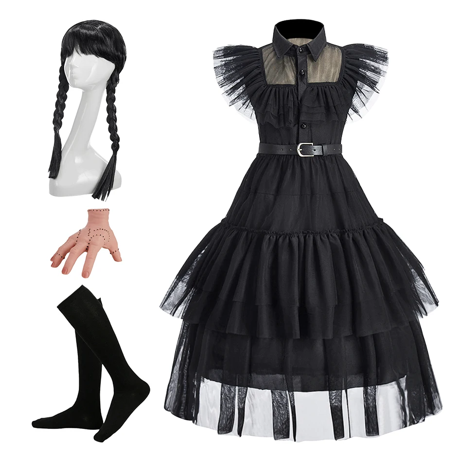Little Girls Princess Black Dress Children 4-12 Years Addams Dress Up Kids Wednesday Christmas Halloween Cosplay Dresses
Little Girls Princess Black Dress Children 4-12 Years Addams Dress Up Kids Wednesday Christmas Halloween Cosplay Dresses
