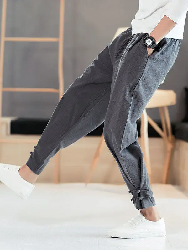 Men's Tang Suit Cotton Linen Loose Fit Casual Pants Drawstring Waist No Ties Breathable Comfortable All Season Kaki Color
Men's Tang Suit Cotton Linen Loose Fit Casual Pants Drawstring Waist No Ties Breathable Comfortable All Season Kaki Color