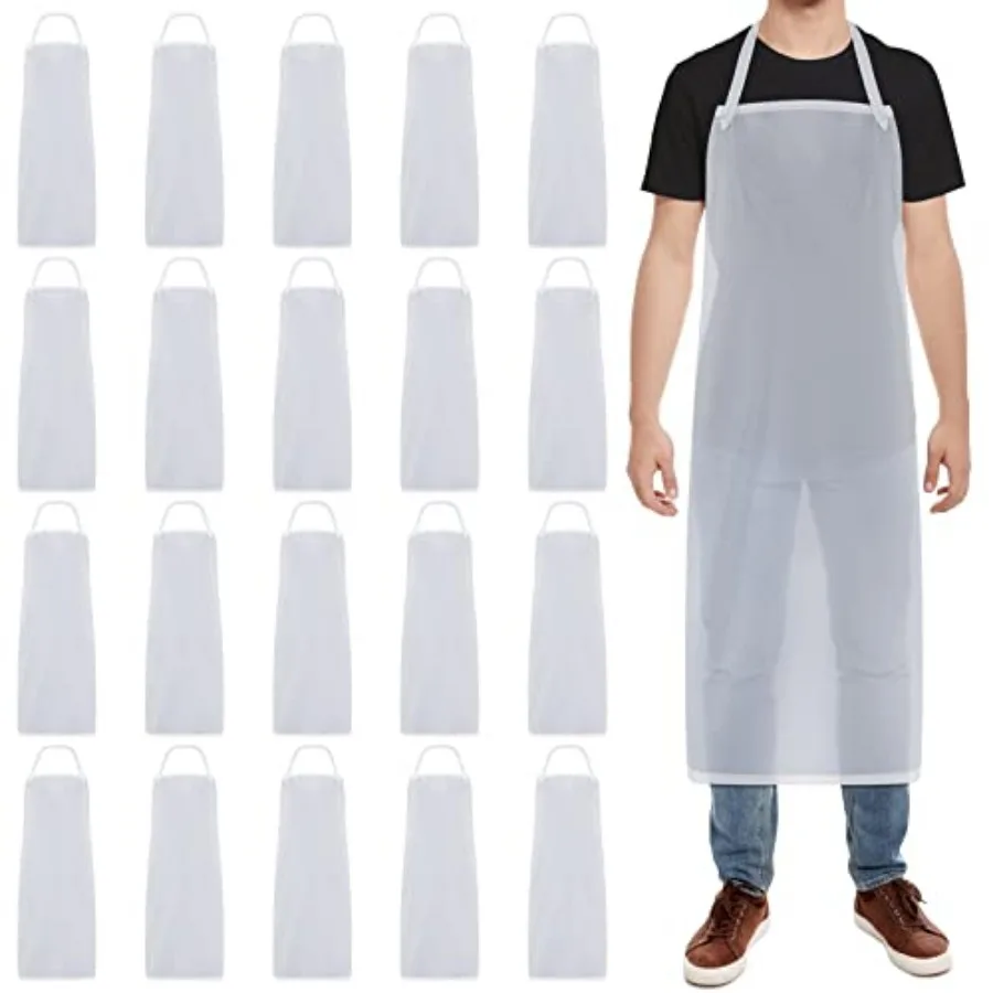 20 Pcs Plastic Aprons Vinyl Clear Waterproof Apron 47 Inches Unisex Transparent Heavy Duty for Kitchen Cooking Cleaning Dishwas
20 Pcs Plastic Aprons Vinyl Clear Waterproof Apron 47 Inches Unisex Transparent Heavy Duty for Kitchen Cooking Cleaning Dishwas