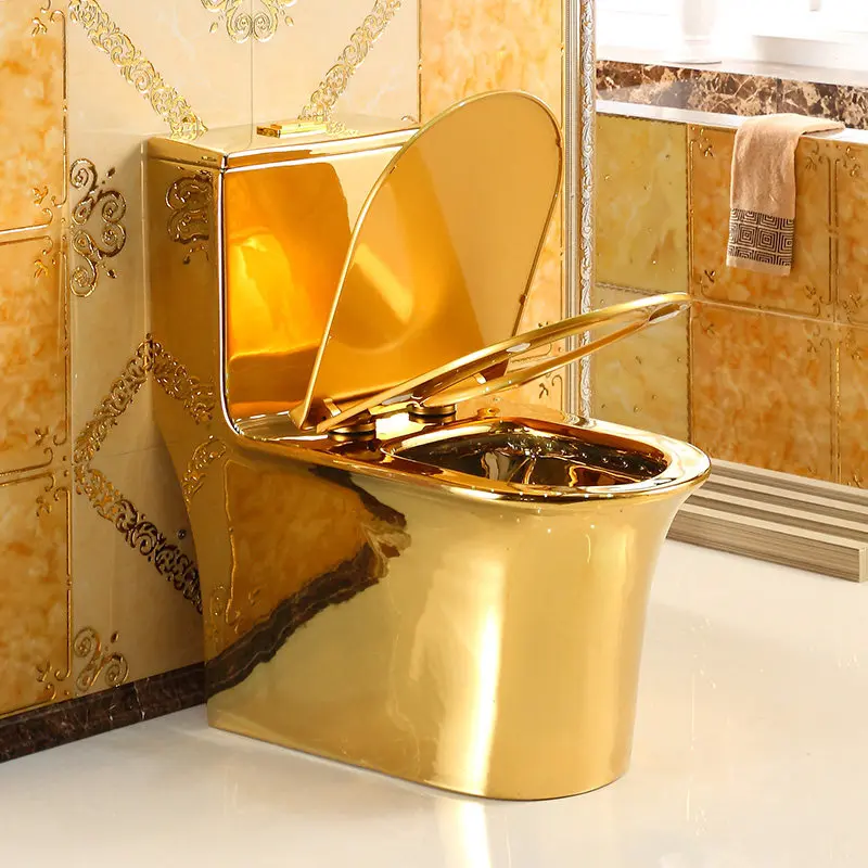 Western Gold-plated Sanitary Ware's Trap Bathroom Toilet Toilet Integrated Luxury Ceramic Gold Toilet For Sale
Western Gold-plated Sanitary Ware's Trap Bathroom Toilet Toilet Integrated Luxury Ceramic Gold Toilet For Sale