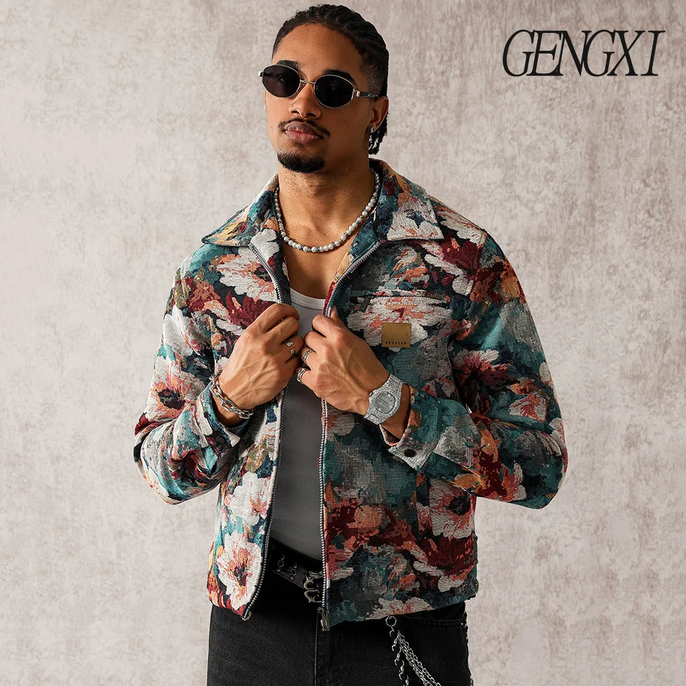 New Autumn/Winter Men's Jacquard Lapel Jacket American Street Style Floral Pattern Long Sleeve Coat Casual Retro Men's Clothing
New Autumn/Winter Men's Jacquard Lapel Jacket American Street Style Floral Pattern Long Sleeve Coat Casual Retro Men's Clothing