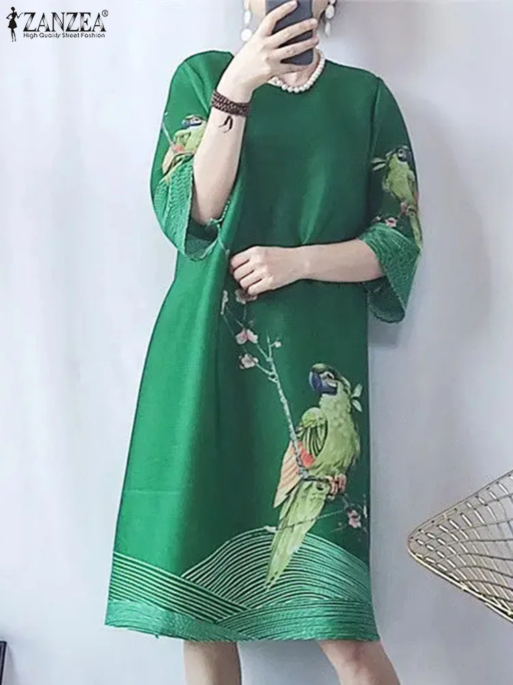 ZANZEA Women Summer Elegant Party Midi Dress Casual Robe Femme Holiday Vestido Vintage 3/4 Sleeve Floral Printed Loose Sundress
ZANZEA Women Summer Elegant Party Midi Dress Casual Robe Femme Holiday Vestido Vintage 3/4 Sleeve Floral Printed Loose Sundress