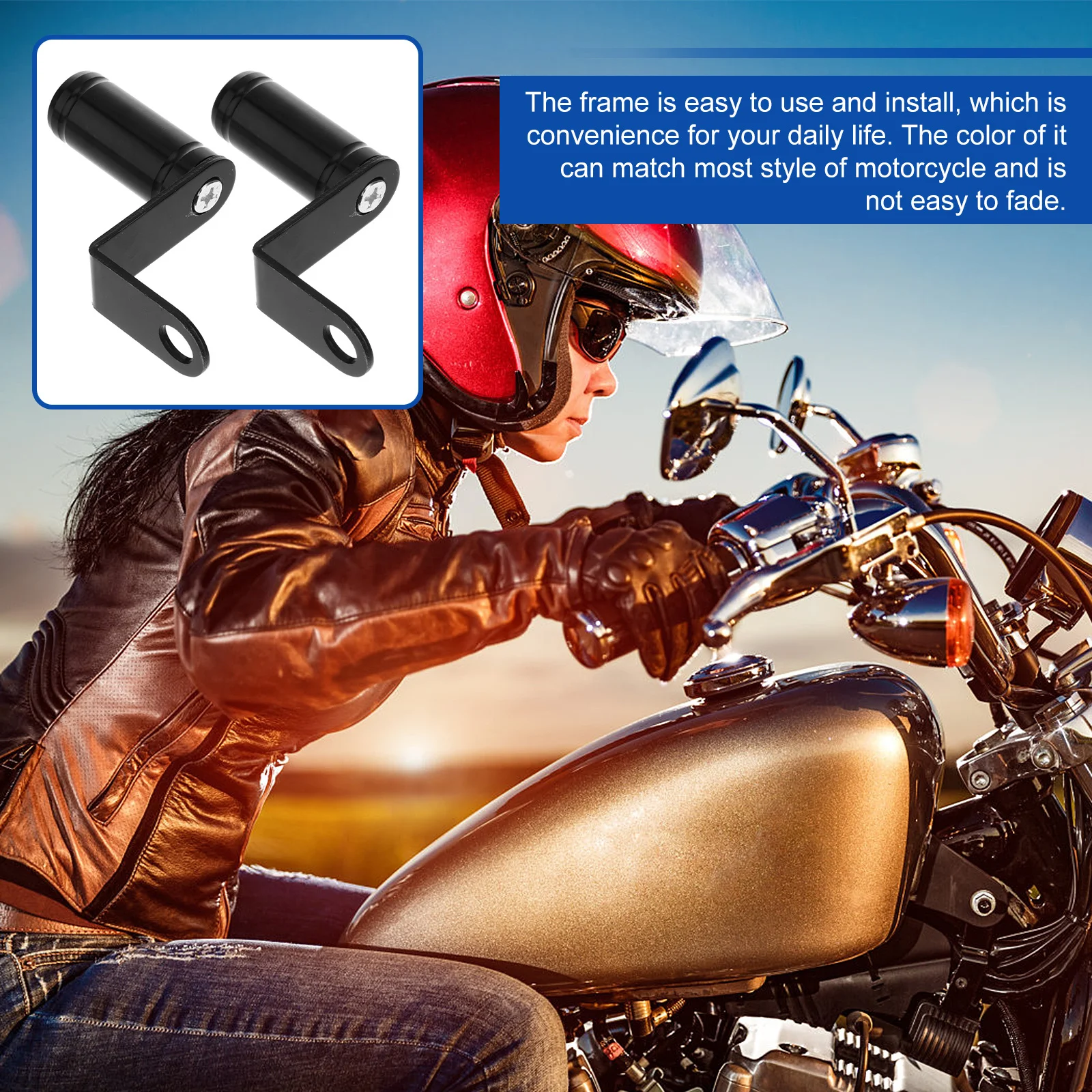 2Pcs Universal Rearview Mirror Extension Frame Motorcycle Alloy Construction Anti Corrosion Extended Mounting Bracket for Safe
2Pcs Universal Rearview Mirror Extension Frame Motorcycle Alloy Construction Anti Corrosion Extended Mounting Bracket for Safe