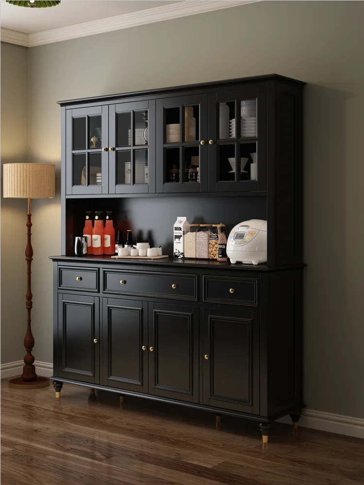 American furniture black retro dining side cabinet integrated locker tea cabinet solid wood living room
American furniture black retro dining side cabinet integrated locker tea cabinet solid wood living room