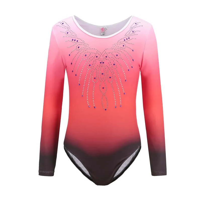 Children Girls Gymnastics Ballet Leotards Gradient Color Long Sleeve Gilding Rhinestone Bodysuit Kids Dancewear 5-12 Years
Children Girls Gymnastics Ballet Leotards Gradient Color Long Sleeve Gilding Rhinestone Bodysuit Kids Dancewear 5-12 Years