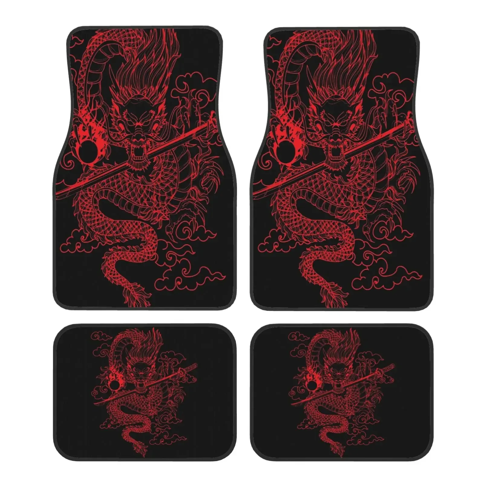 Red Chinese Loong Totem Print Car Floor Mat Waterproof Car Carpet Mat Set of 4, Anti slip Backing, Suitable for SUV Trucks
Red Chinese Loong Totem Print Car Floor Mat Waterproof Car Carpet Mat Set of 4, Anti slip Backing, Suitable for SUV Trucks