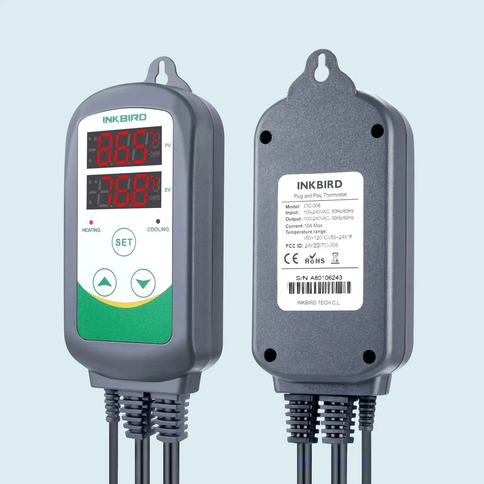 Inkbird ITC-308-WiFi умный термостат, регулятор температуры для домашнего пивоварения, водного разведения - с поддержкой Wi-Fi
Inkbird ITC-308-WiFi умный термостат, регулятор температуры для домашнего пивоварения, водного разведения - с поддержкой Wi-Fi