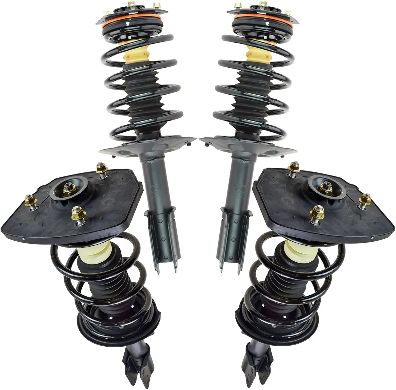 Комплект передней и задней стойки и винтовой пружины в сборе с сторонами водителя и пассажира, совместимый с Chevrolet Impala 98-02 Oldsmobile 00-11 
Комплект передней и задней стойки и винтовой пружины в сборе с сторонами водителя и пассажира, совместимый с Chevrolet Impala 98-02 Oldsmobile 00-11