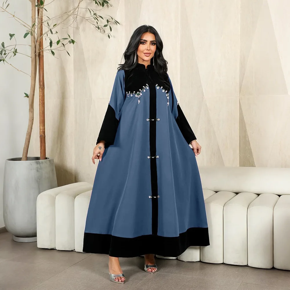 Elegant Velvet Abaya Ramadan Eid Abbayas for Woman Muslim Dress Diamonds Jalabiya Dubai Kaftan Islam Clothing Caftan Femme Robe
Elegant Velvet Abaya Ramadan Eid Abbayas for Woman Muslim Dress Diamonds Jalabiya Dubai Kaftan Islam Clothing Caftan Femme Robe