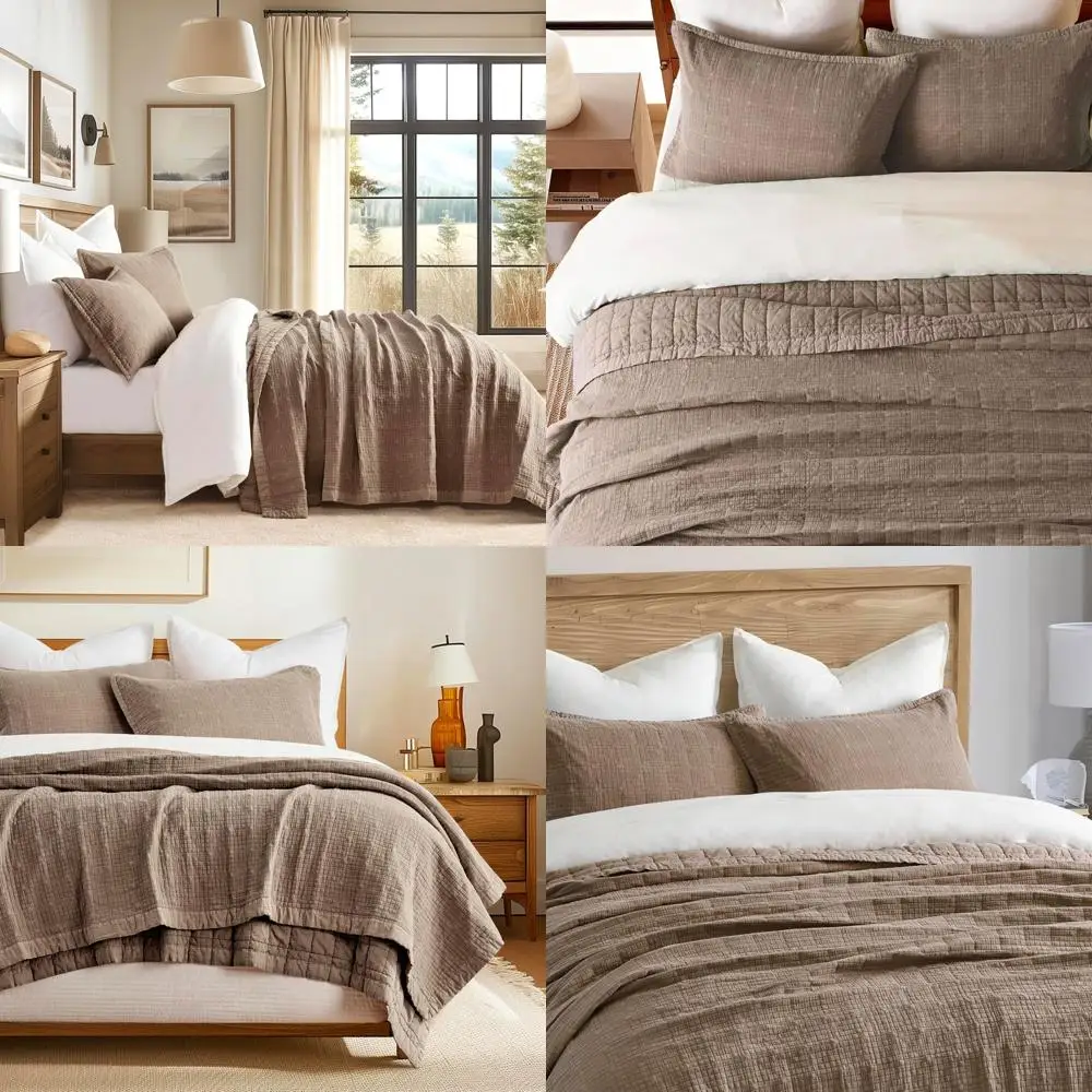 Stonewashed Cotton King Quilt Set, Ultra Soft Oversized Coverlet, Lightweight Crinkle Stitch Bedspread
Stonewashed Cotton King Quilt Set, Ultra Soft Oversized Coverlet, Lightweight Crinkle Stitch Bedspread