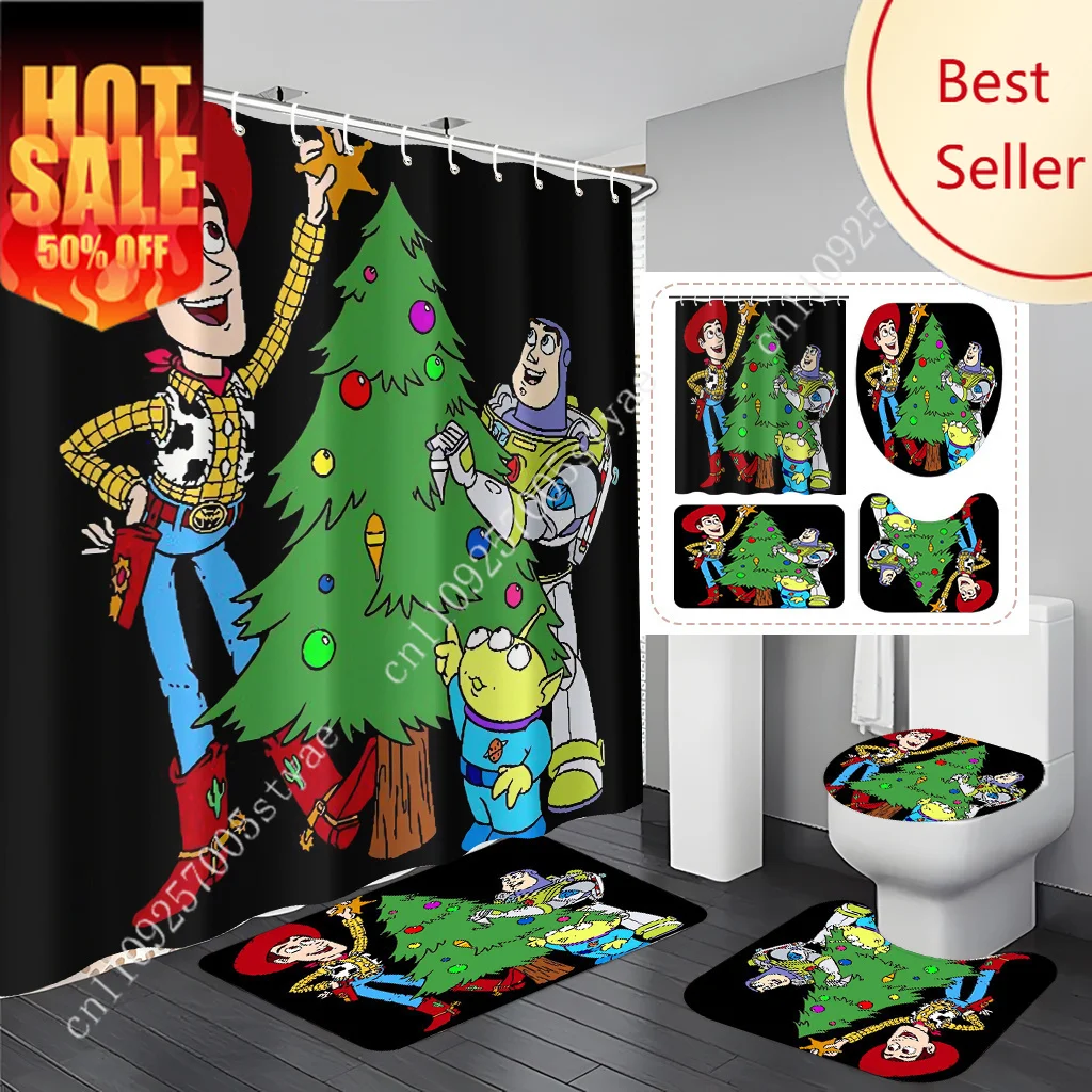Toy Story Christmas Tree Pumpkin Shower Curtain Set Disney Cartoon Decoration Gifts Anti-slip Floor Mats Toilet Seat Cover 4pcs
Toy Story Christmas Tree Pumpkin Shower Curtain Set Disney Cartoon Decoration Gifts Anti-slip Floor Mats Toilet Seat Cover 4pcs