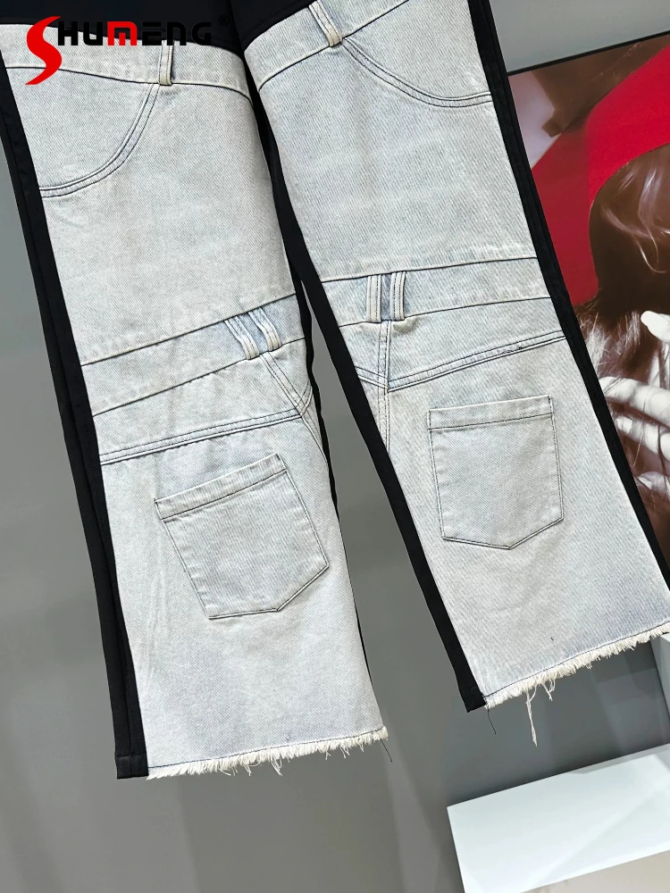 Men's 2025 Fashion High Street Pocket Decorative Denim Spliced Trousers Men's Handsome Straight Pants Trendy Male Loose Trousers
Men's 2025 Fashion High Street Pocket Decorative Denim Spliced Trousers Men's Handsome Straight Pants Trendy Male Loose Trousers