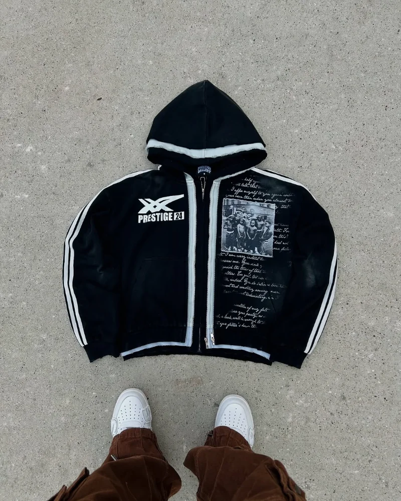 American fashion trend zipper hoodie patchwork design coat hoodie Gothic Harajuku hip hop men streetwear oversized sweatshirt
American fashion trend zipper hoodie patchwork design coat hoodie Gothic Harajuku hip hop men streetwear oversized sweatshirt