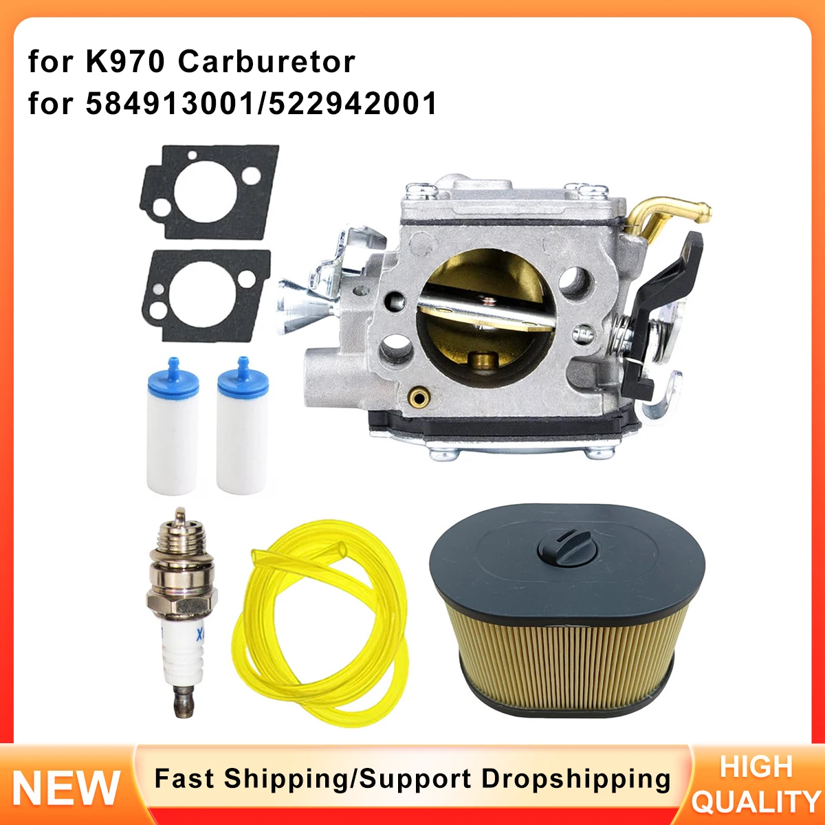 K970 Carburetor Kit Replacement for Husqvarna Chainsaws - Fits 584-91-30-01 522-94-20-01 - Compatible with 240 440 Models 
K970 Carburetor Kit Replacement for Husqvarna Chainsaws - Fits 584-91-30-01 522-94-20-01 - Compatible with 240 440 Models