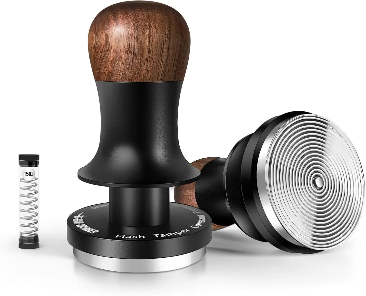 54mm Espresso Tamper with 3 Spring Loaded Design, 15lb/30lbs Springs, Sound Feedback for Barista Use
54mm Espresso Tamper with 3 Spring Loaded Design, 15lb/30lbs Springs, Sound Feedback for Barista Use