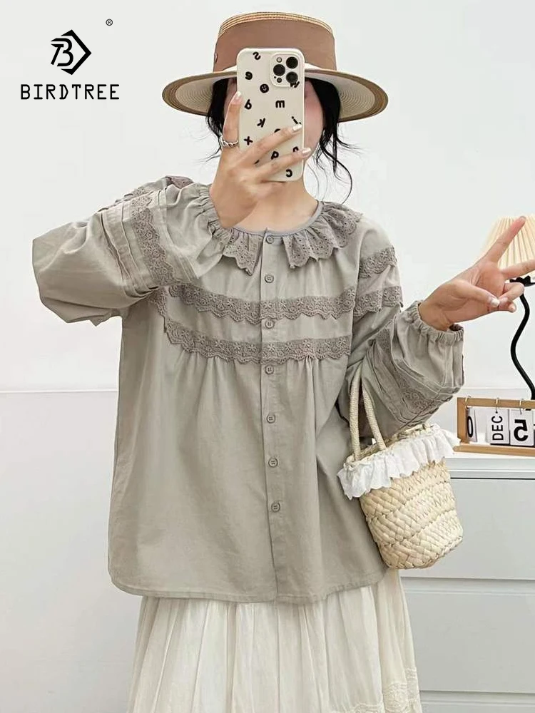 New 2026 Spring Women Cotton Long Sleeve Shirt, O Neck Ruffles Embroidery, Mori Girl French Preppy Style Loose Blouse T63419CC
New 2026 Spring Women Cotton Long Sleeve Shirt, O Neck Ruffles Embroidery, Mori Girl French Preppy Style Loose Blouse T63419CC