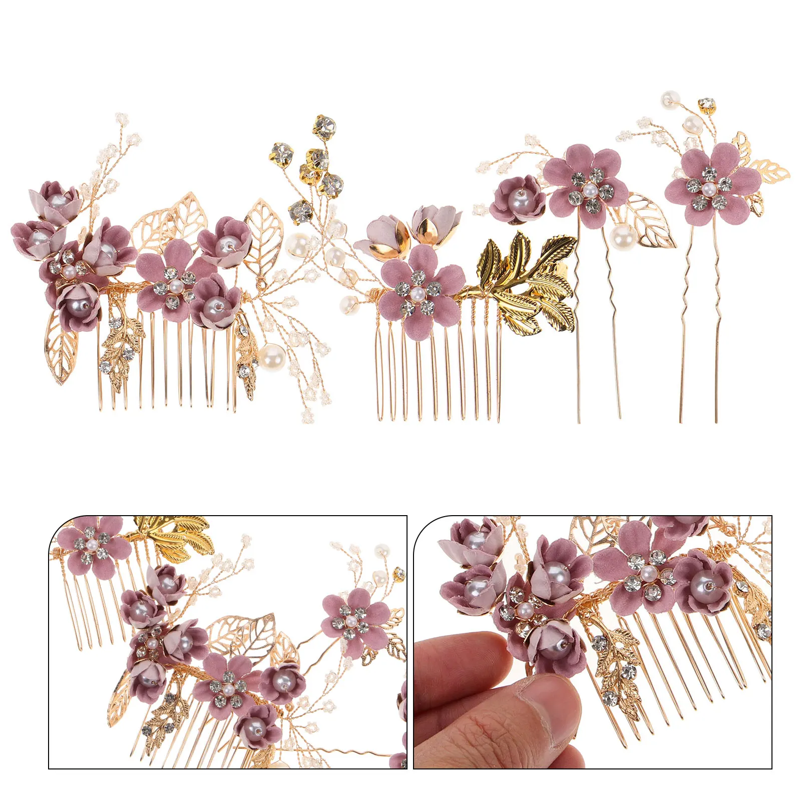 4 Pcs Wedding Hair Comb Set Pink Bridal Accessories for Women Special Occasion Delicate Crystal Design Prom Anniversary Party
4 Pcs Wedding Hair Comb Set Pink Bridal Accessories for Women Special Occasion Delicate Crystal Design Prom Anniversary Party