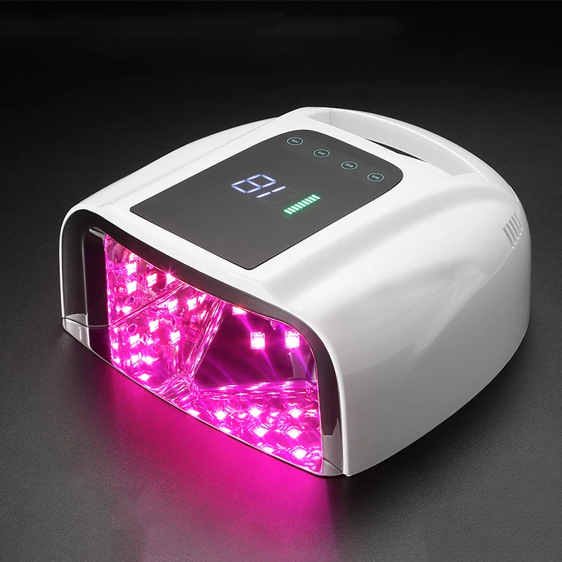 Professional 96W Nail Lamp with Handle Cordless Pedicure Dryer Machine Wireless UV Light for Nails Rechargeable Nail UV LED Lamp
Professional 96W Nail Lamp with Handle Cordless Pedicure Dryer Machine Wireless UV Light for Nails Rechargeable Nail UV LED Lamp