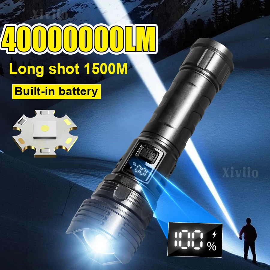 Сверхъяркий светодиодный фонарь 4000000LM, дальность 1500 м, мощность 30 Вт, перезаряжаемый, портативный, из ABS-пластика, для кемпинга
Сверхъяркий светодиодный фонарь 4000000LM, дальность 1500 м, мощность 30 Вт, перезаряжаемый, портативный, из ABS-пластика, для кемпинга