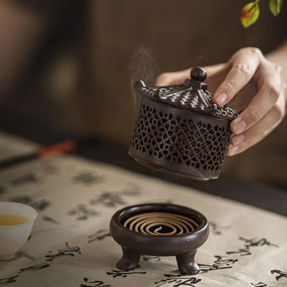 Ceramics Incense Burner with Lid Creative Aromatherapy Holder Retro Sandalwood Agarwood Stove Candlelight Dinner Props
Ceramics Incense Burner with Lid Creative Aromatherapy Holder Retro Sandalwood Agarwood Stove Candlelight Dinner Props