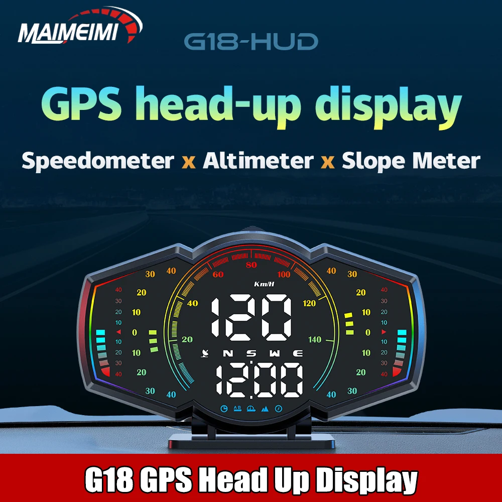G18 Smart HUD GPS Проекционный дисплей Автомобильный спидометр Высотомер Измеритель наклона для всех автомобилей Скорость км/ч mph Часы Сигнализация превышения скорости
G18 Smart HUD GPS Проекционный дисплей Автомобильный спидометр Высотомер Измеритель наклона для всех автомобилей Скорость км/ч mph Часы Сигнализация превышения скорости