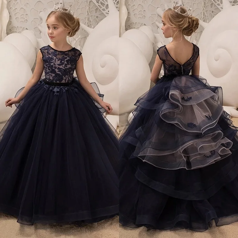 Ball Gown Flower Girl Dress Lace Appliques Baby Girls Party Dresses Cap Sleeves Puffy Back Bow First Communion Dress
Ball Gown Flower Girl Dress Lace Appliques Baby Girls Party Dresses Cap Sleeves Puffy Back Bow First Communion Dress
