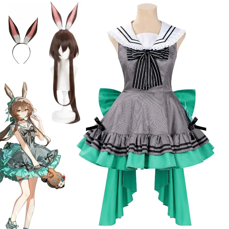 Game Arknights Amiya Cosplay Costume Lolita Dress Wig Ears Headband Suit for Women Halloween Carnival Party Roleplay Outfits
Game Arknights Amiya Cosplay Costume Lolita Dress Wig Ears Headband Suit for Women Halloween Carnival Party Roleplay Outfits
