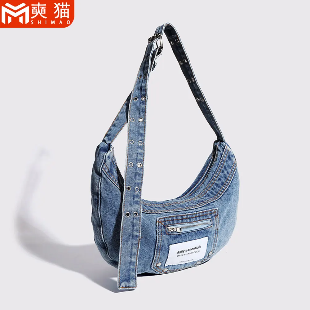 New Shoulder Bag Hot Girl Women Armpit Bag Simple Fashione Cross-Slung Light Dumpling Bag Retro Canvas Washed Denim Bag Women
New Shoulder Bag Hot Girl Women Armpit Bag Simple Fashione Cross-Slung Light Dumpling Bag Retro Canvas Washed Denim Bag Women