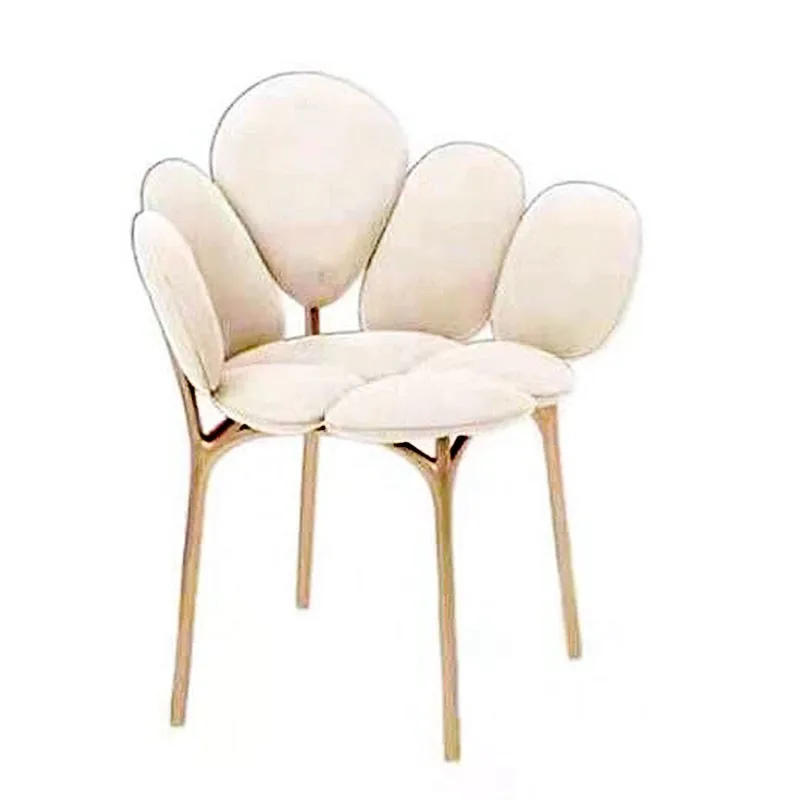 Nordic light luxury creative petal chair bedroom personalized dressing chair stainless steel dining chair living room art
Nordic light luxury creative petal chair bedroom personalized dressing chair stainless steel dining chair living room art
