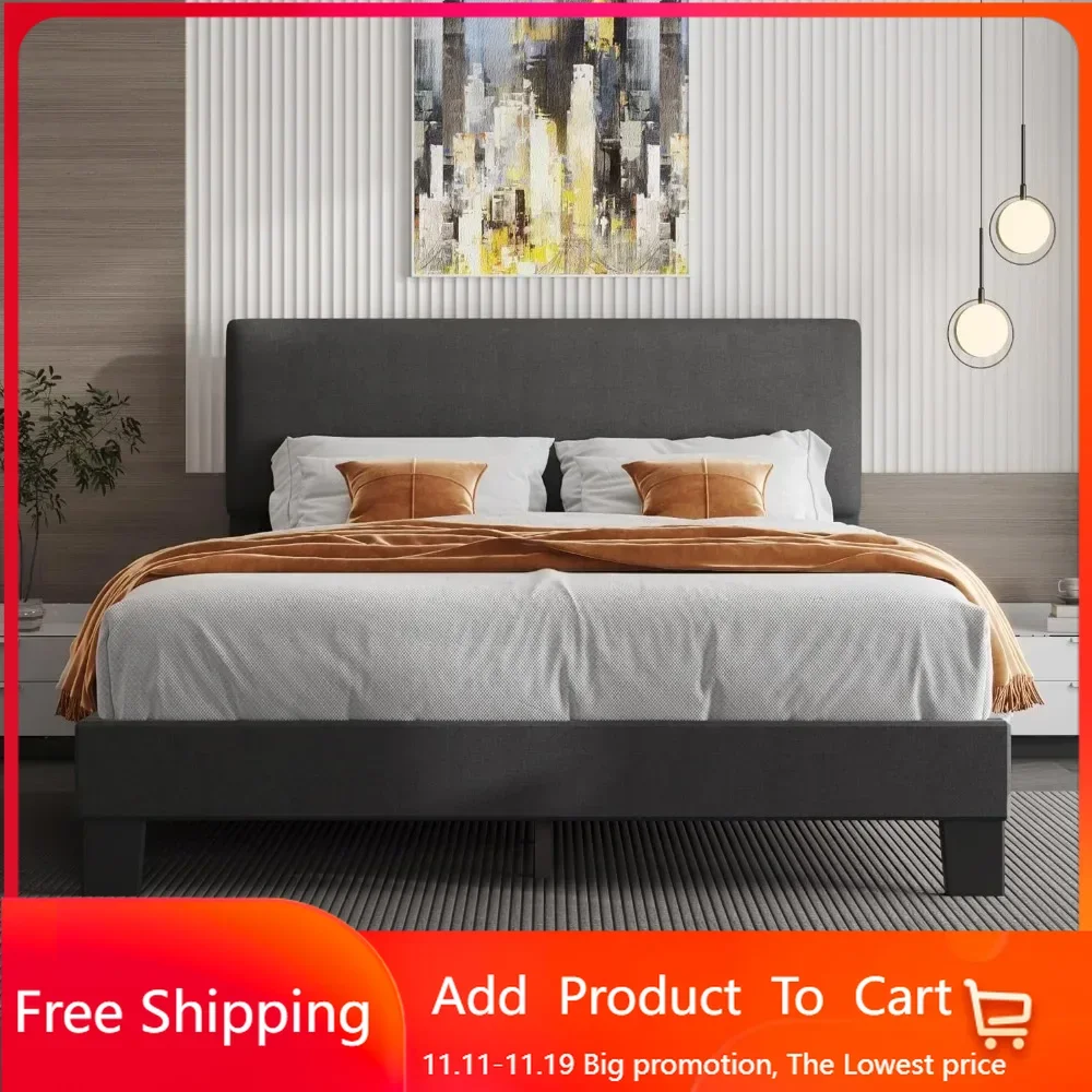 Upholstered Bed Frame with Wood Slats Support,No Box Spring Needed,Heavy Duty Feet,Easy Assembly
Upholstered Bed Frame with Wood Slats Support,No Box Spring Needed,Heavy Duty Feet,Easy Assembly