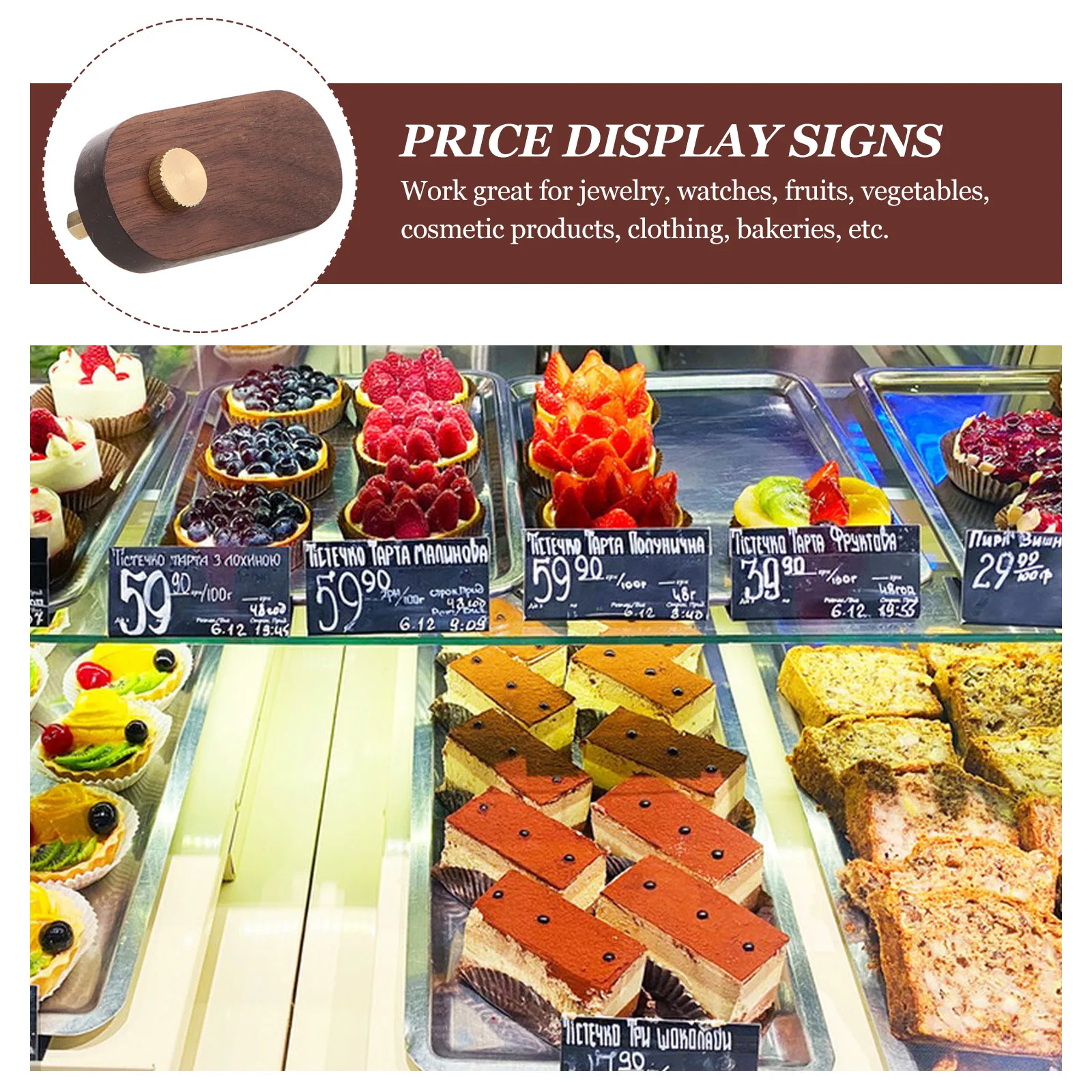 Wooden Price Tag Display Stand Sign Holder Board Retail Merchandise Holders Countertop Restaurant Ticket Menu
Wooden Price Tag Display Stand Sign Holder Board Retail Merchandise Holders Countertop Restaurant Ticket Menu